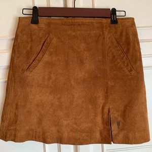 BlankNYC caramel suede mini skirt